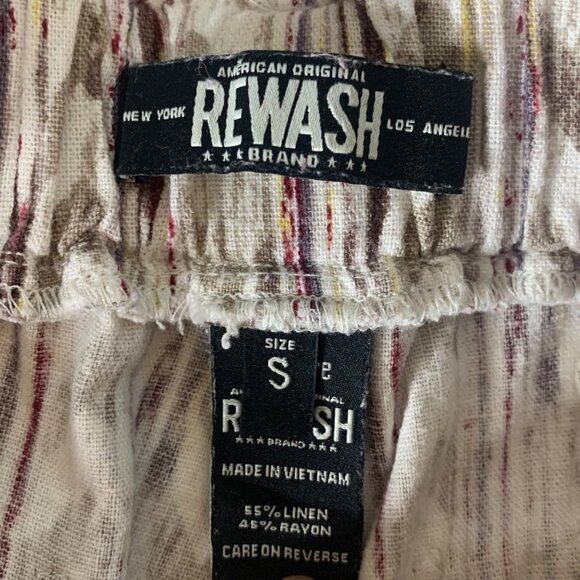 American Original Rewash Linen Blend Wide Leg Belted Pants Women’s Size Small - Picture 3 of 11